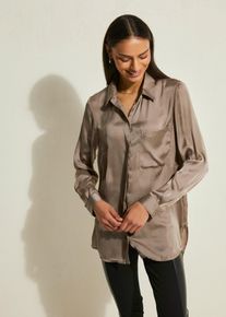 Pitkä satiinipusero, ruskea, 42, bonprix