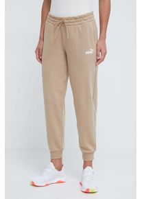 Puma pantaloni de trening culoarea bej, cu imprimeu 678744