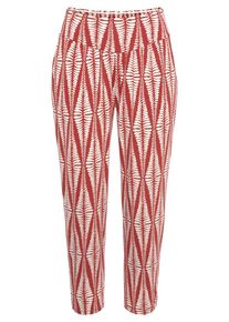 Lascana Dames Broek vuurrood / wit 38