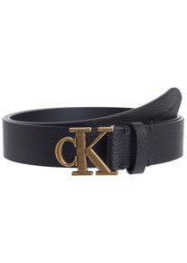 Calvin Klein Jeans Ledergürtel »ROUND MONO PLAQUE LTHR BELT 30MM«, mit Calvin Klein Jeans Markenlabel als Schließe