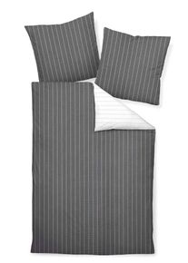 Janine Poszewka na pościel 'Janine' dla mężczyzn szary / biały Rozmiar 135x200cm