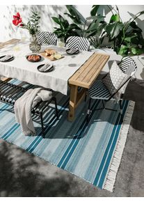benuta Nest Tepper til innendørs og utendørs bruk Siena Bensin 120x170 cm Geometrisk,Strips,Miks av strukturer