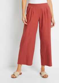 Broek - rood - maat 52 - linnen,viscose - bonprix