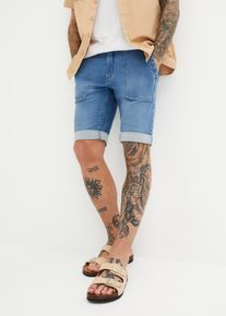 Stretch jeans bermuda regular fit - blauw - maat 46 - met katoen - bonprix