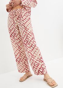 Wijde broek met print - paars - maat 48 - bonprix