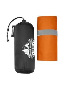 Objet publicitaire : Serviette Pieter ultra-légère à séchage rapide fabriquée en PET recyclé | Orange | Personnalisable avec votre logo