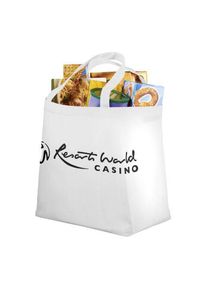 Objet publicitaire Sac de courses non tiss&eacute; Maryville | Blanc | Personnalisable avec votre logo