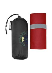 Objet publicitaire Serviette Pieter ultra-l&eacute;g&egrave;re &agrave; s&eacute;chage rapide fabriqu&eacute;e en PET recycl&eacute; | Rouge | Personnalisable avec votre logo