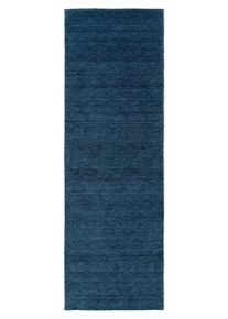 benuta Nest Wollteppich Jamal Blau 70x200 cm - Naturfaserteppich aus Wolle