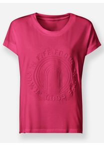 Heine Dames Shirt met korte mouwen en elastan in pink ,maat 34, Witt, 95% Viscose, 5% Elastan