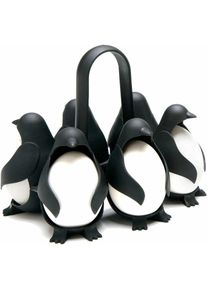 Mowze - Egguins Porte-ufs 3 en 1 pour cuisiner, stocker et servir, cuiseur à ufs durs en forme de pingouin pour faire des ufs mous ou durs, peut