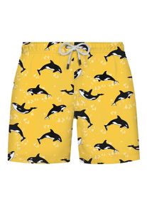 WESTMARK LONDON, Mænd, Badeshorts 'PATTERN', Gul / Sort / Hvid, Størrelse L