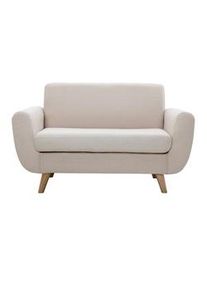 Miliboo Skandinavisches 2-Sitzer-Sofa in Beige aus massivem Hevea PURE