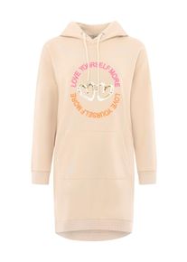 Zwillingsherz Dames Jurk 'Love Yourself More' taupe / goud / oranje / lichtroze 36-38