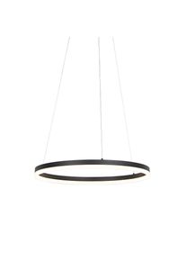 Qazqa Design hanglamp zwart 60 cm incl. LED 3-staps dimbaar - Anello