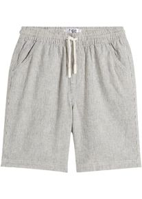 bonprix Bermudy chłopięce z materiału z domieszką lnu, Regular Fit niebieski 164/170