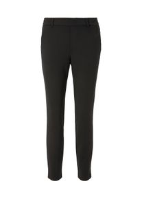 Tom Tailor Denim Damen Relaxed Fit Hose mit elastischem Bund, schwarz, Gr. XL, polyester