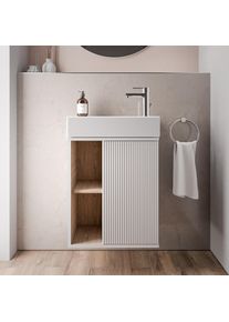 Bernstein BELDIVO Meuble sous-lavabo 50cm avec lavabo blanc - charnière de porte à droite - couleur au choix