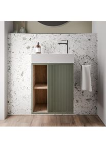 Bernstein BELDIVO Meuble sous-lavabo 50cm avec lavabo blanc - charnière de porte à droite - couleur au choix