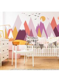 Stickers muraux enfants - Décoration chambre bébé - Autocollant Sticker mural géant enfant montagnes scandinaves HIMKA - 60x90cm