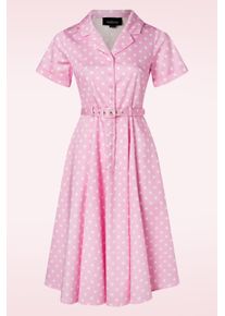 Collectif Clothing Caterina Polka Swing Kleid in Rosa