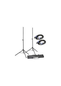 Adam Hall Stands SPS 023 SET 2 - Set aus 2 Boxenständern mit Tasche und Standard Lautsprecherkabeln
