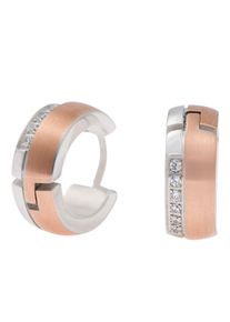 Firetti Paar Creolen »Schmuck Geschenk Ohrschmuck bicolor glitzernd«, mit Zirkonia (synth.)