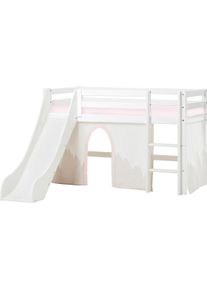Hoppekids Hochbett »«Winter Wonderland»«, (Set), 70x160 mit Rutsche, Vorhang & Matratze