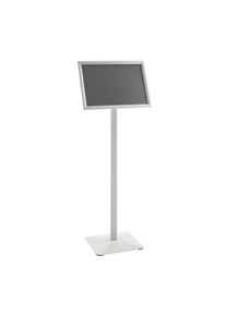 Présentoir sur pied FLEX A3 avec cadre clic clac, argent, aluminium|métal|plastique