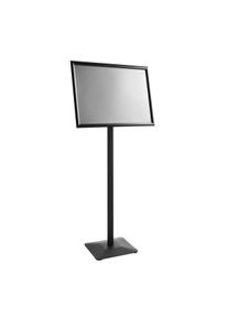 Présentoir sur pied FLEX A2 avec cadre clic clac, noir, aluminium|métal|plastique