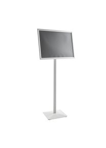 Présentoir sur pied FLEX A2 avec cadre clic clac, argent, aluminium|métal|plastique