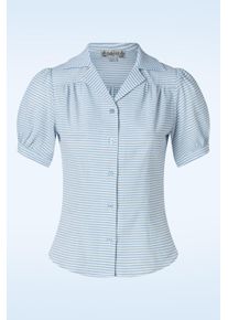 Collectif Clothing Luana Gestreifte Bluse in Weiß und Blau
