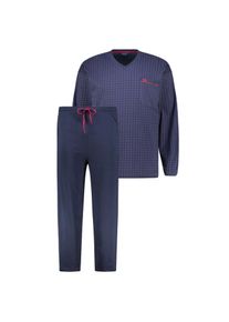 ADAMO Langer Schlafanzug aus Baumwolljersey, Dunkelblau, 3XL