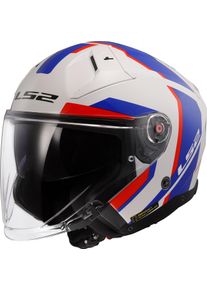 LS2 OF603 Infinity II Focus, jethelm , kleur: Wit/Blauw/Rood , maat: M