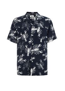 WE Fashion Hemd Herren dunkelblau / weiß Größe S