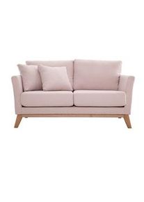 Miliboo Skandinavisches Sofa 2-Sitzer pastellrosa mit abnehmbarem Bezug OSLO