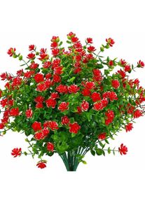 Fleurs Artificielles, 24 Paquets Fausses Fleurs D'eucalyptus Bouquets de Fleurs de Lotus en Plastique pour Jardin Intérieur et Extérieur Porche Patio