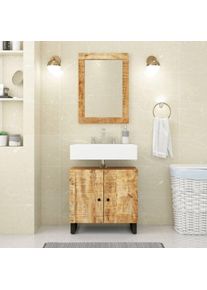 The Living Store - Miroir 70x50 cm bois de manguier massif et verre Brun