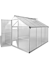 Serre renforcée en aluminium avec cadre de base 6,05 m² The Living Store Transparent