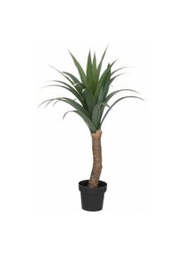 Atmosphera Plante Artificielle Palmier Yucca 110cm Vert & Noir