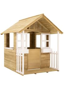 Maisonnette cubby avec veranda TP Toys fsc 119,5 x 137 x 138 cm - marron - blanc