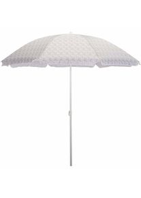 Parasol de plage inclinable en acier et toile motif amande - soli 0361 - Blanc