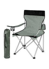 Helloshop26 - Chaise pliante camping extérieur gris - Gris