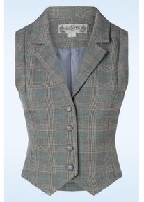 Collectif Clothing Professor Prince of Wales Weste in Grau