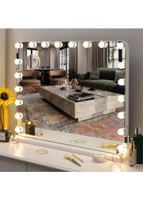 Tlgreen - Hollywood Miroir de maquillage avec éclairage 80 x 60 cm led Hollywood Grand miroir cosmétique avec variateur de lumière, 3 couleurs de