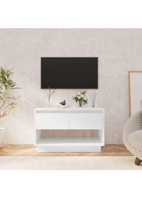 Meuble tv Blanc brillant 70x41x44 cm Aggloméré - Blanc