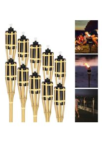 Torche de jardin pour l'extérieur Set de 40 Torche de Bambou avec Mèche d'ambiance Décoration Lampe à Huile Hauteur 90cm - VINGO