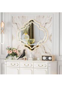 Luvodi - Artloge Miroir Mural Décoratif de Salon Miroir Suspendu Irrégulier 80×88cm Design Elégant Miroir Doré Art Déco d'Entrée pour Hôtel