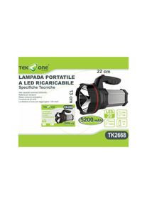 Meditrade GmbH Trade Shop Traesio - Tekone Tk2668 Torche Led Rechargeable Portable 5200mah 20 Led