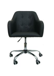 Chaise de bureau HHG 123, chaise de bureau pivotante chaise d'ordinateur fauteuil de bureau chaise, avec accoudoirs similicuir noir - black